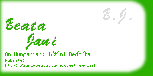 beata jani business card